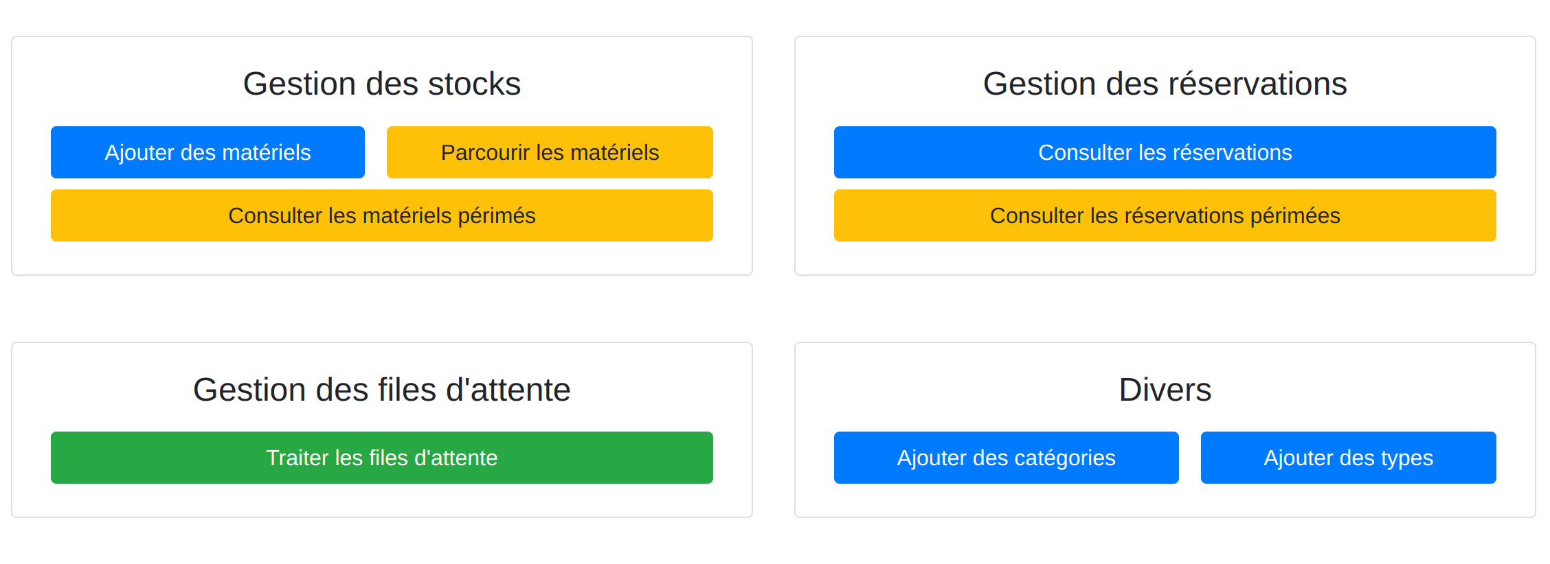Interface de gestion