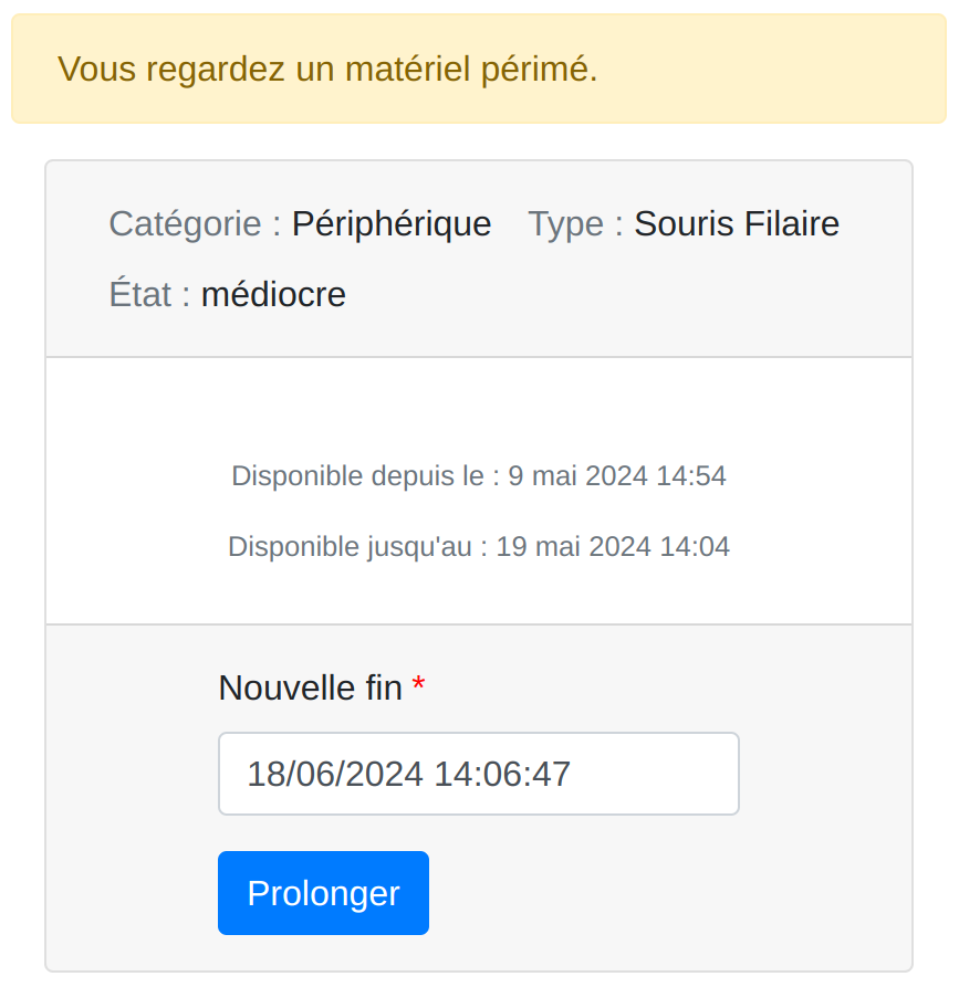 Prolonger un matériel